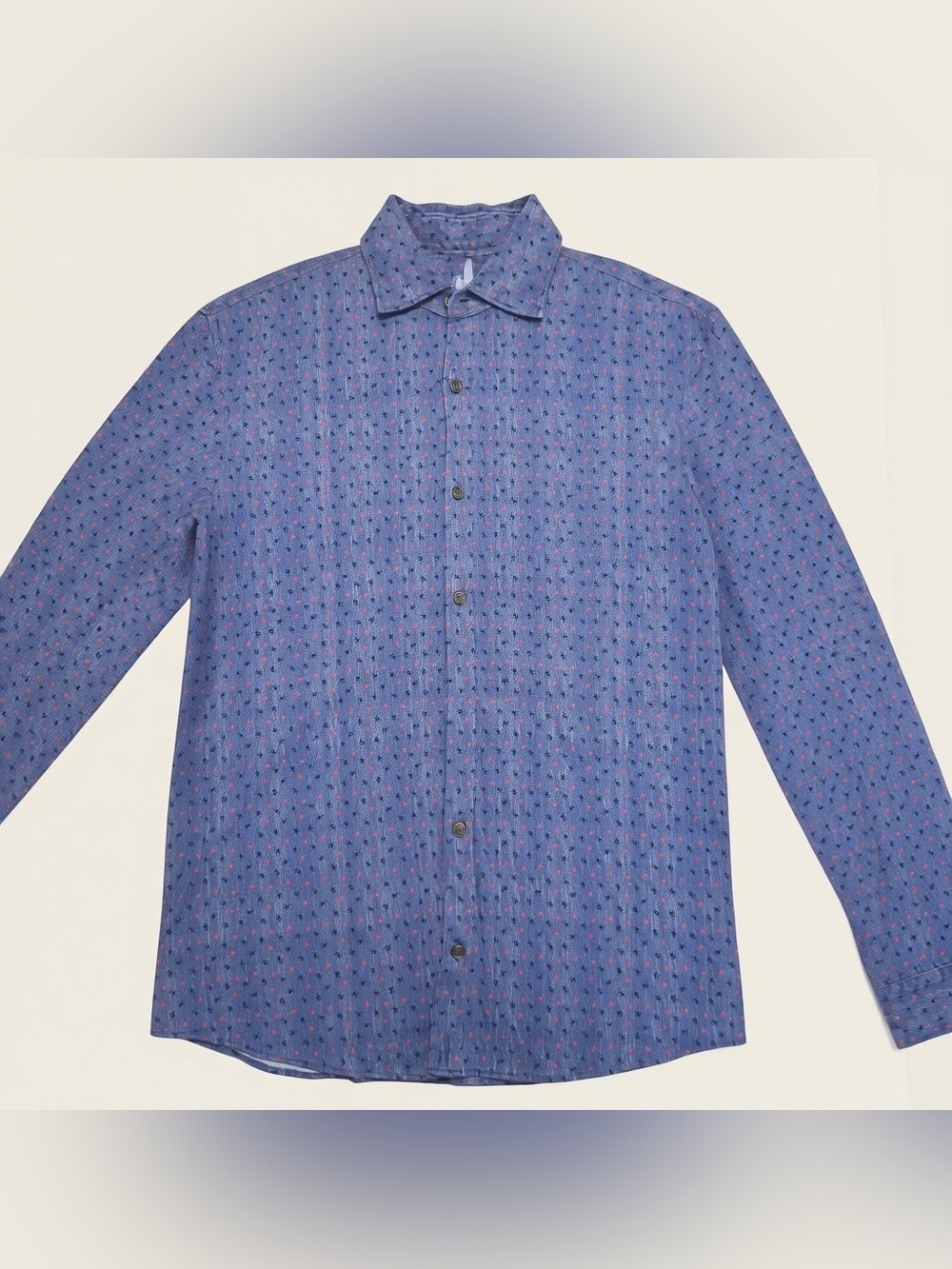 johnnie-O Featherweight 100% Cotton Blue Heather Button-Up Casual Shirt Size M